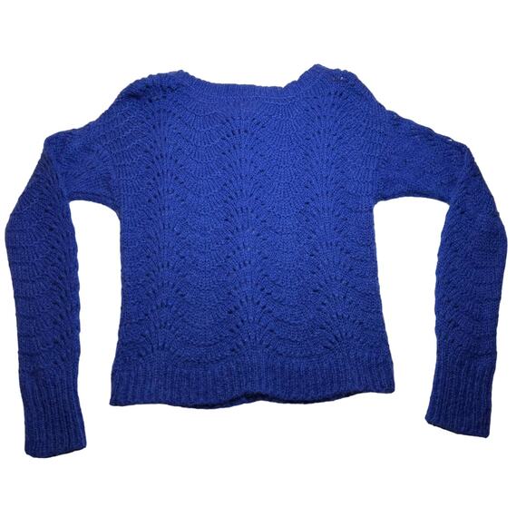 Sanctuary Kidmohair Wool Blend Pointelle Knit Sweater Size Small - Picture 2 of 9